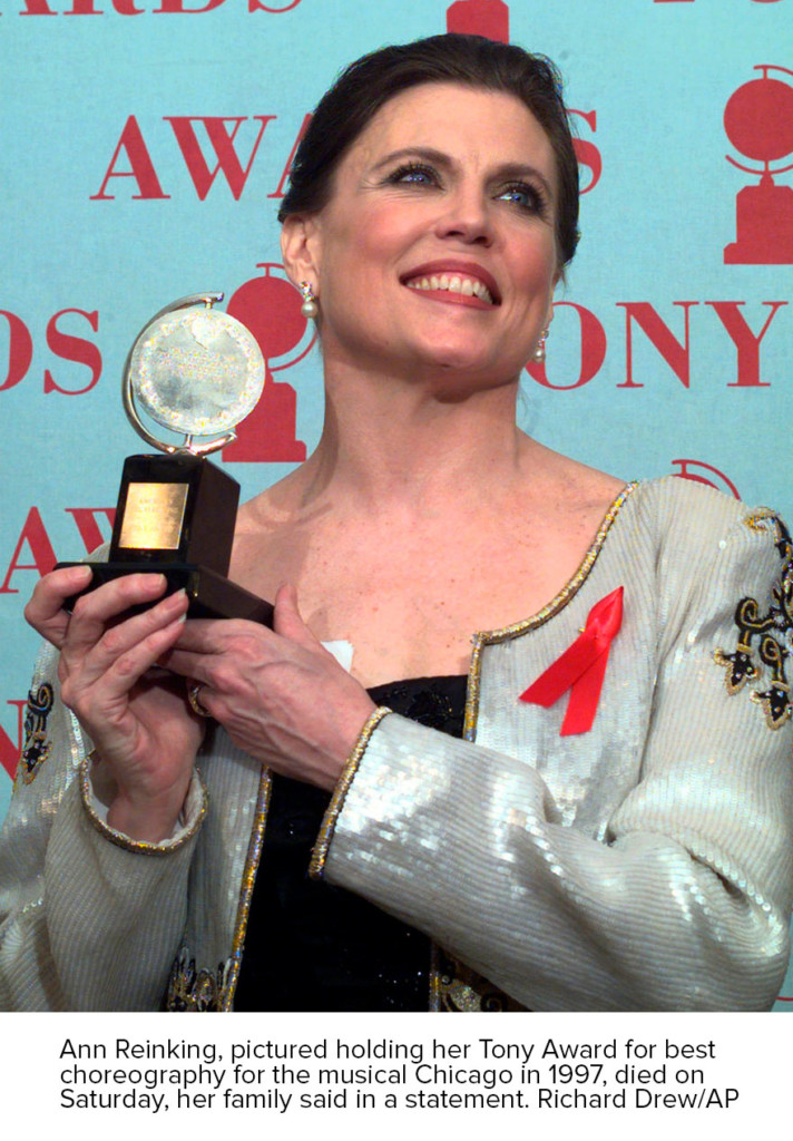 AP photo Ann Reinking holding award