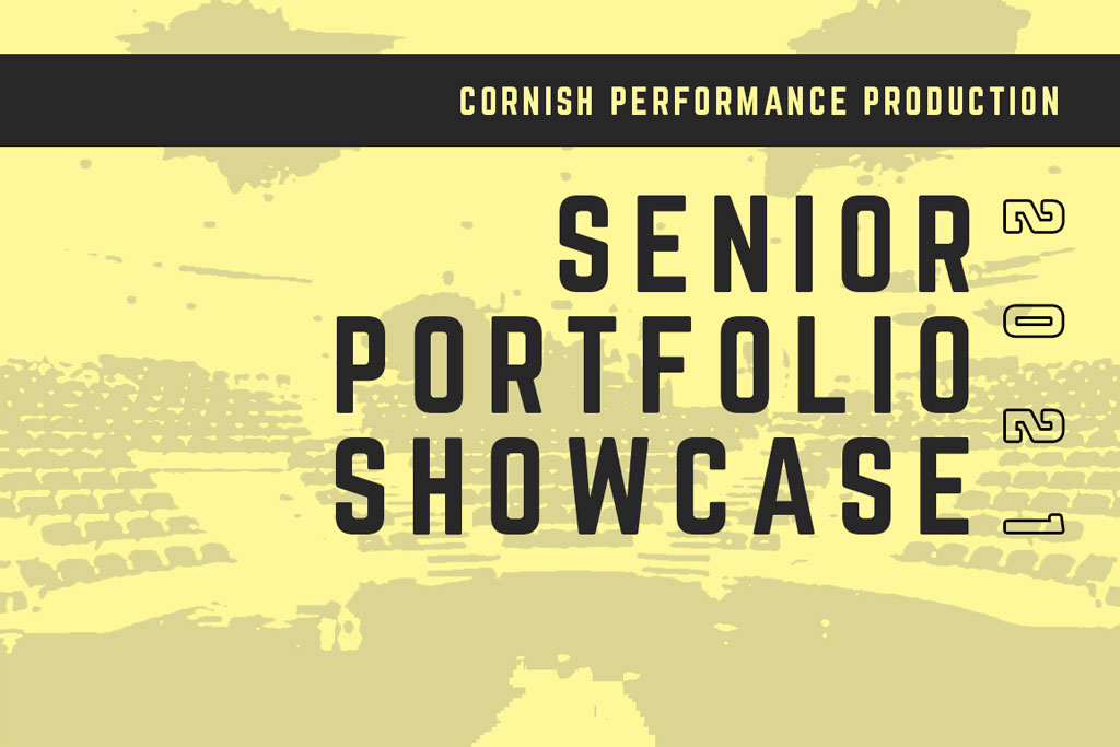 An event header for the senior portfolio showcase.