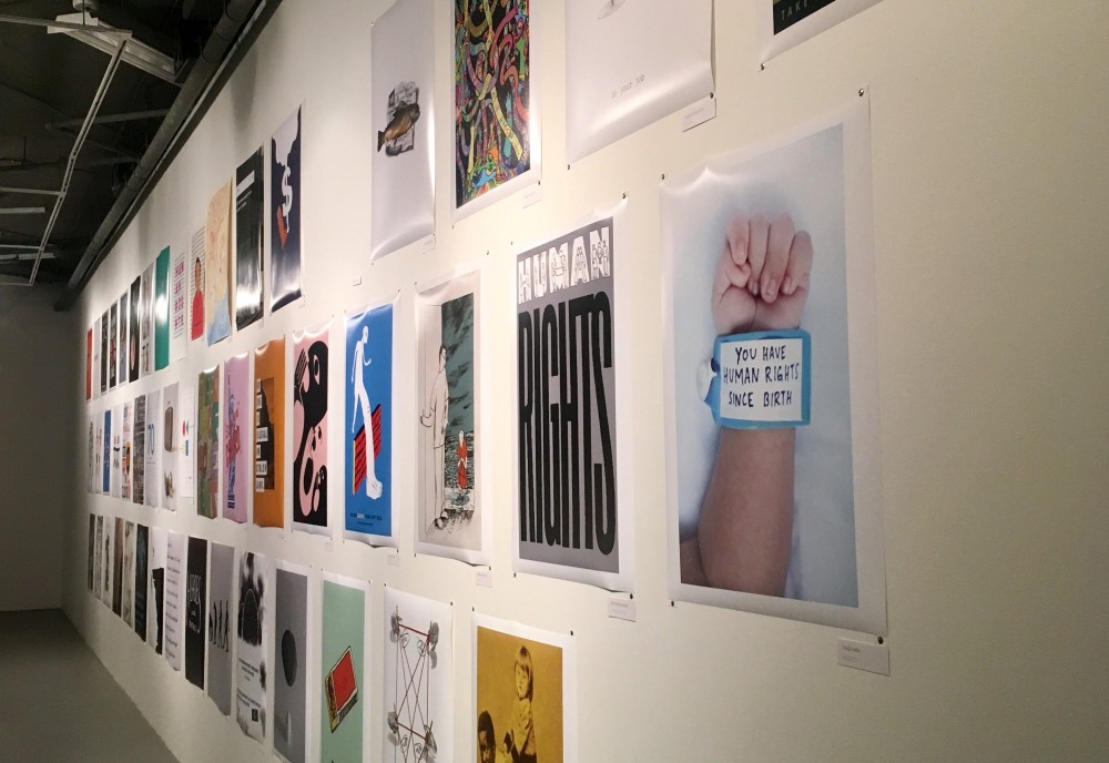 Wall of human rights posters