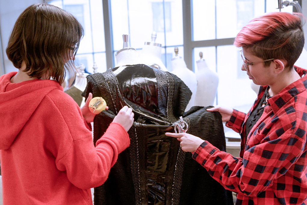 Cornish Costume Design students costuming a mannequin