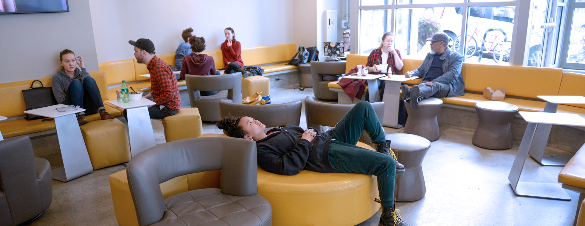 Students In Cafe Lounge