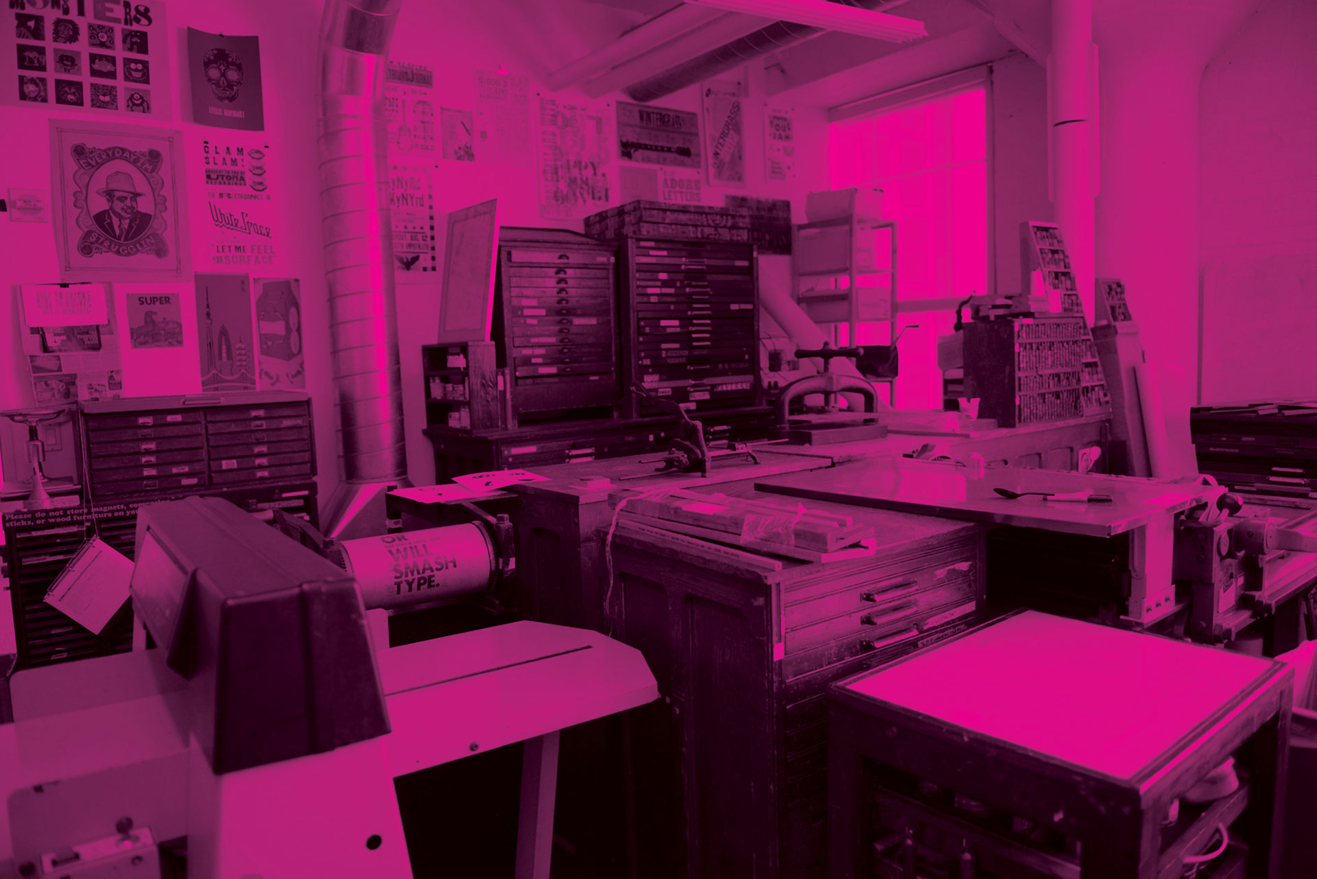 Empty print lab, magenta